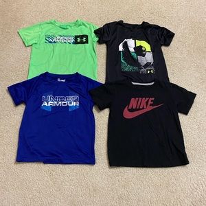 Under Armour and Nike shirts